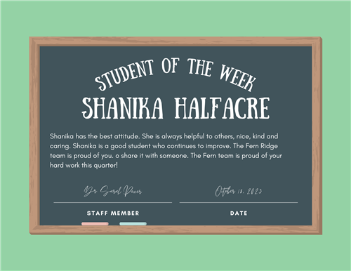 student of the week